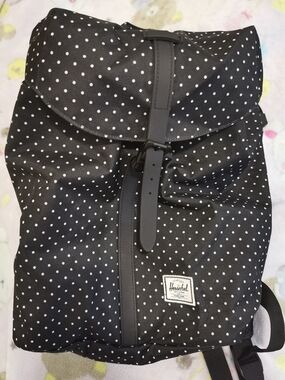 Herschel Supply Company Black Backpack with White Polka Dots